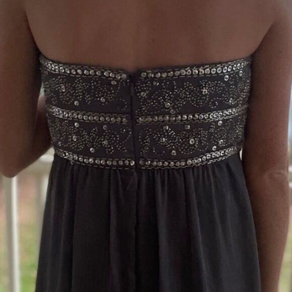 David’s Bridal Studio Gray Strapless Embellished Midi Dress Size 12 - Picture 3 of 11
